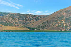 Water view with a mountain view