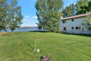 View of yard featuring a water view