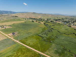 Bird's eye view with a mountain view and a rural view