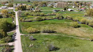 Aerial view with a rural view