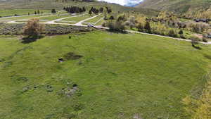 Aerial view with a rural view and a mountain view