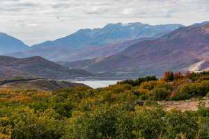 View of mountain feature featuring a water view