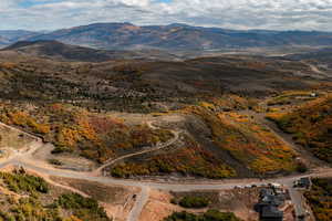 Drone / aerial view with a mountain view