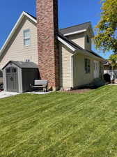 Back lawn with shed