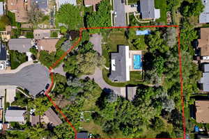 Aerial View with property line