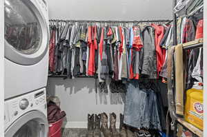 Interior space with stacked washer / drying machine