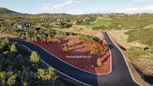 Birds eye view of property featuring a mountain view