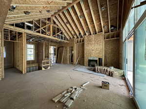 From kitchen looking towards living room, stairs, laundry room.