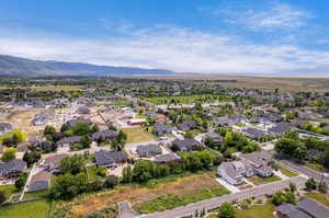 Drone / aerial view with a mountain view