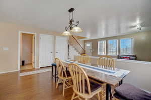 Dining area featuring light hardwood / wood-style floors