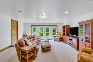 Spacious basement family room