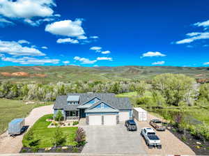 Exterior space featuring a mountain view