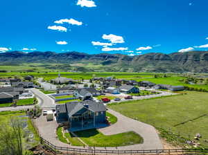 Bird's eye view featuring a mountain view