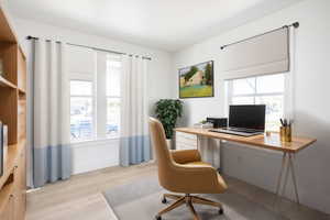 Office, home is to be built pictures are of home with similar finish and virtually staged