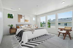 Bedroom featuring carpet floors