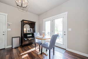 Dining Nook with Chandelier