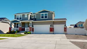 View of front of house featuring an RV parking area and covered porch