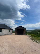 View of shed / structure featuring a garage