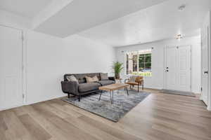 Living room featuring light hardwood / wood-style floors