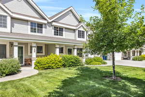 View of front of home with a front yard