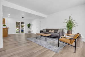 Living room featuring light hardwood / wood-style floors