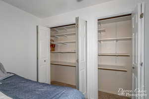 2 of 3 closets in Guest bedroom provide ample storage