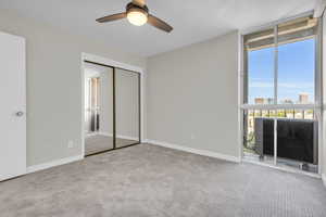 Second bedroom can function as a guest bedroom or an in-home office. Also has great view of the city.