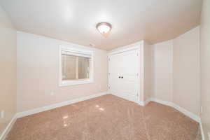 Unfurnished room featuring carpet floors