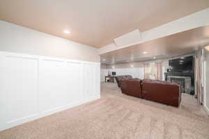 View of carpeted living room