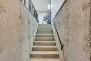 Stairs in the garage to the basement