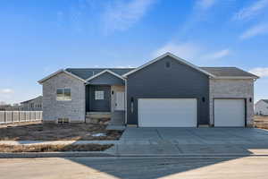 View of front facade with a garage