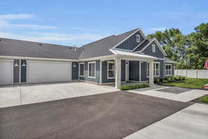 View of front of home with a garage