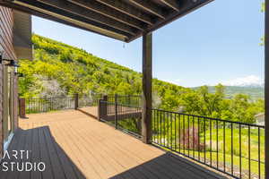 View of deck Off of kitchen