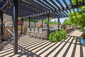 View of patio / terrace featuring a pergola