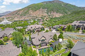 Aerial view featuring a mountain view