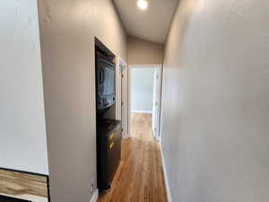 stacked washer / drying machine, and lofted ceiling