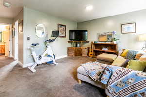 View of carpeted living room