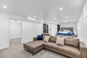 View of carpeted living room