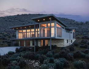 View of back house at dusk