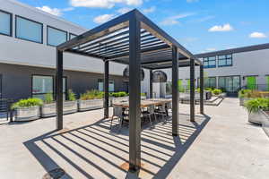 Community patio space dinning area