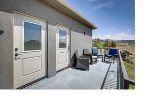 Exterior space featuring an outdoor hangout area