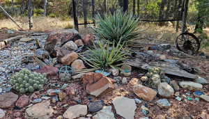 Rock gardens on the property