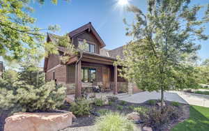 View of front of property with covered porch