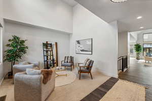 Living room featuring hardwood / wood-style floors