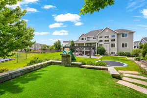 View of yard featuring a pergola