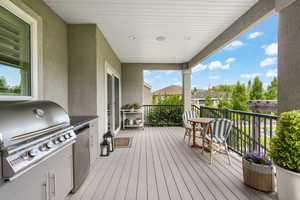 Wooden deck with grilling area