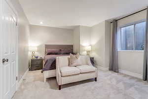 View of carpeted bedroom