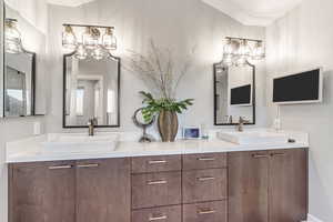 Bathroom featuring double vanity