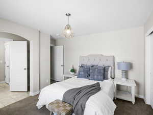 View of tiled bedroom