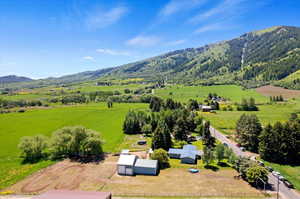 Bird's eye view with a mountain view and a rural view